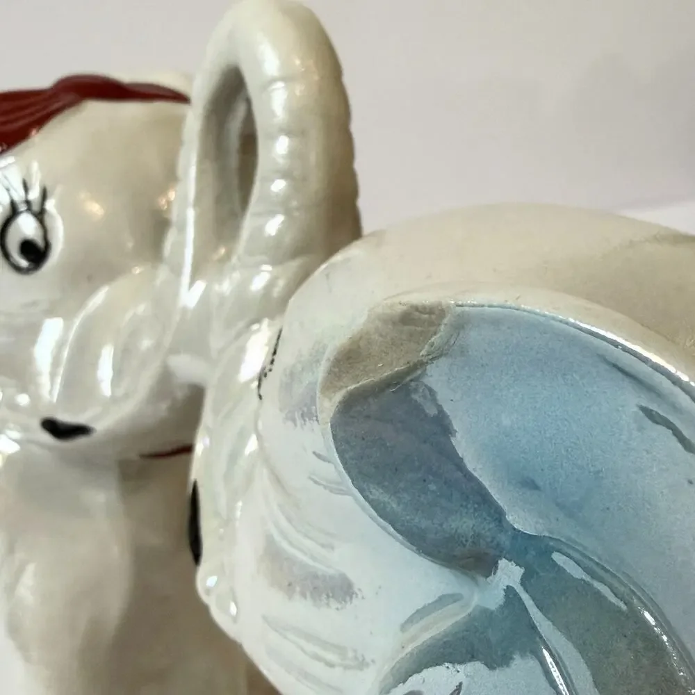 Elephant Sweetheart Vintage Lusterware Japan Double Elephant Wedding 7.5